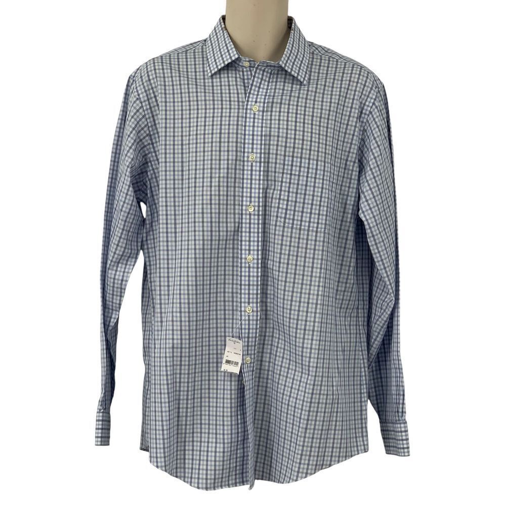 Brooks Brothers Regent Non-Iron Supima Cotton Blue Check Dress Shirt 16-35 READ